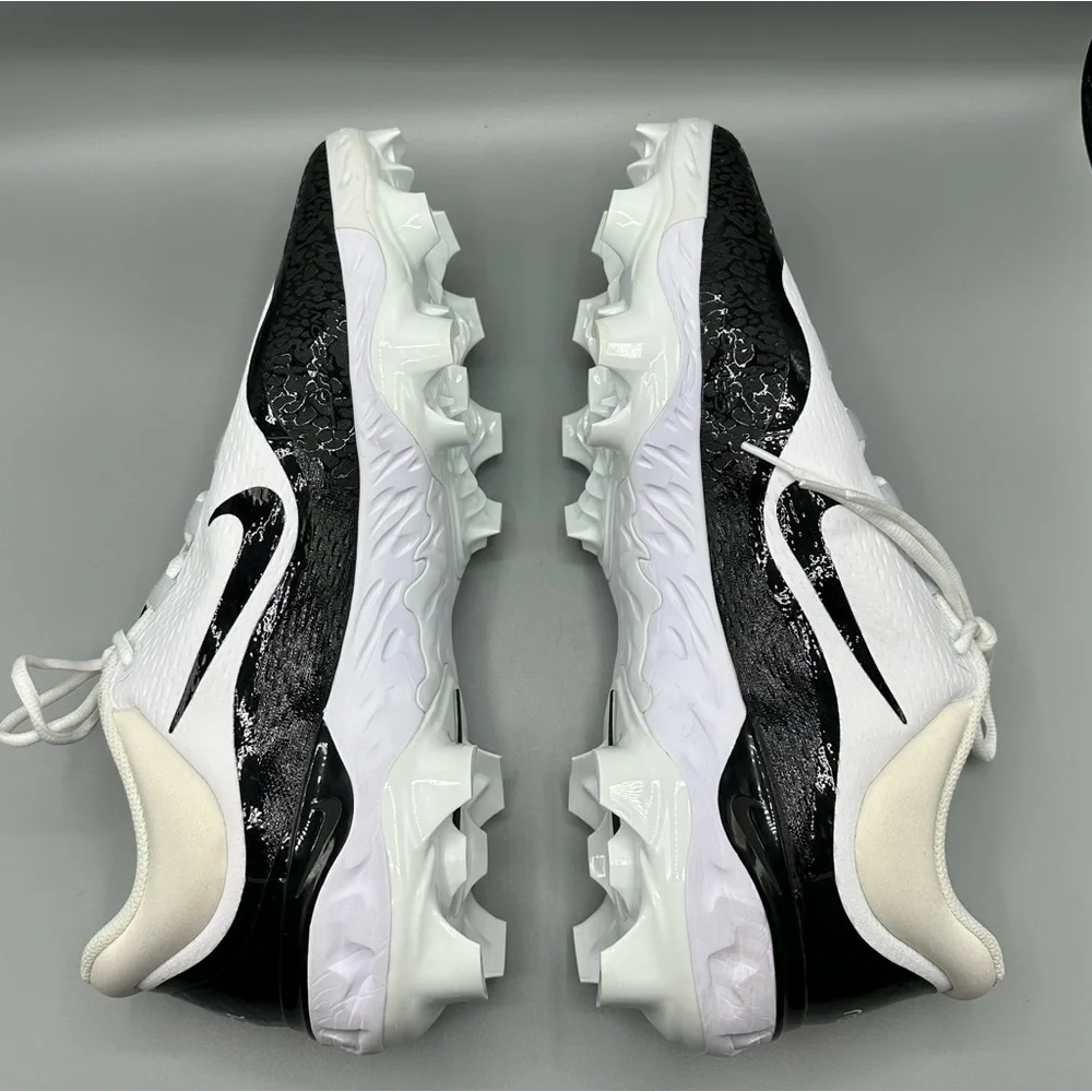 Nike Alpha Huarache Elite 4 Low MCS Baseball Shoe Black/White Size 16